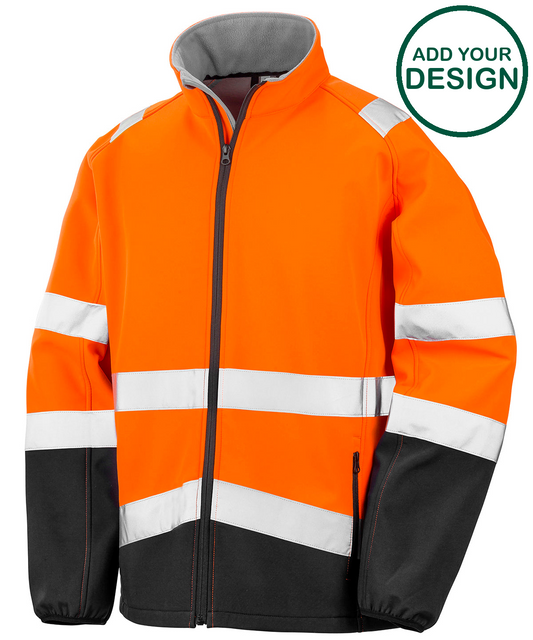Printable safety softshell jacket