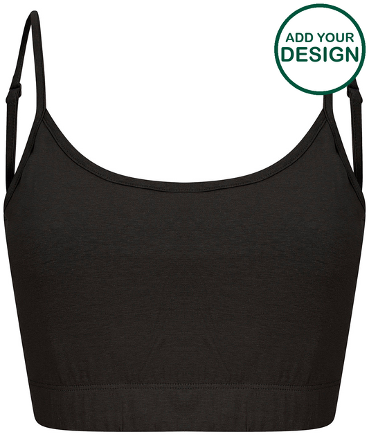 Women's sustainable fashion cropped cami top with adjustable straps