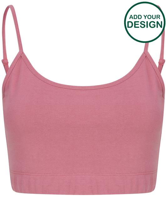 Women's sustainable fashion cropped cami top with adjustable straps
