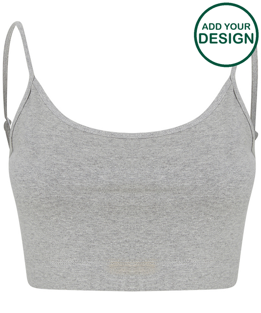 Women's sustainable fashion cropped cami top with adjustable straps