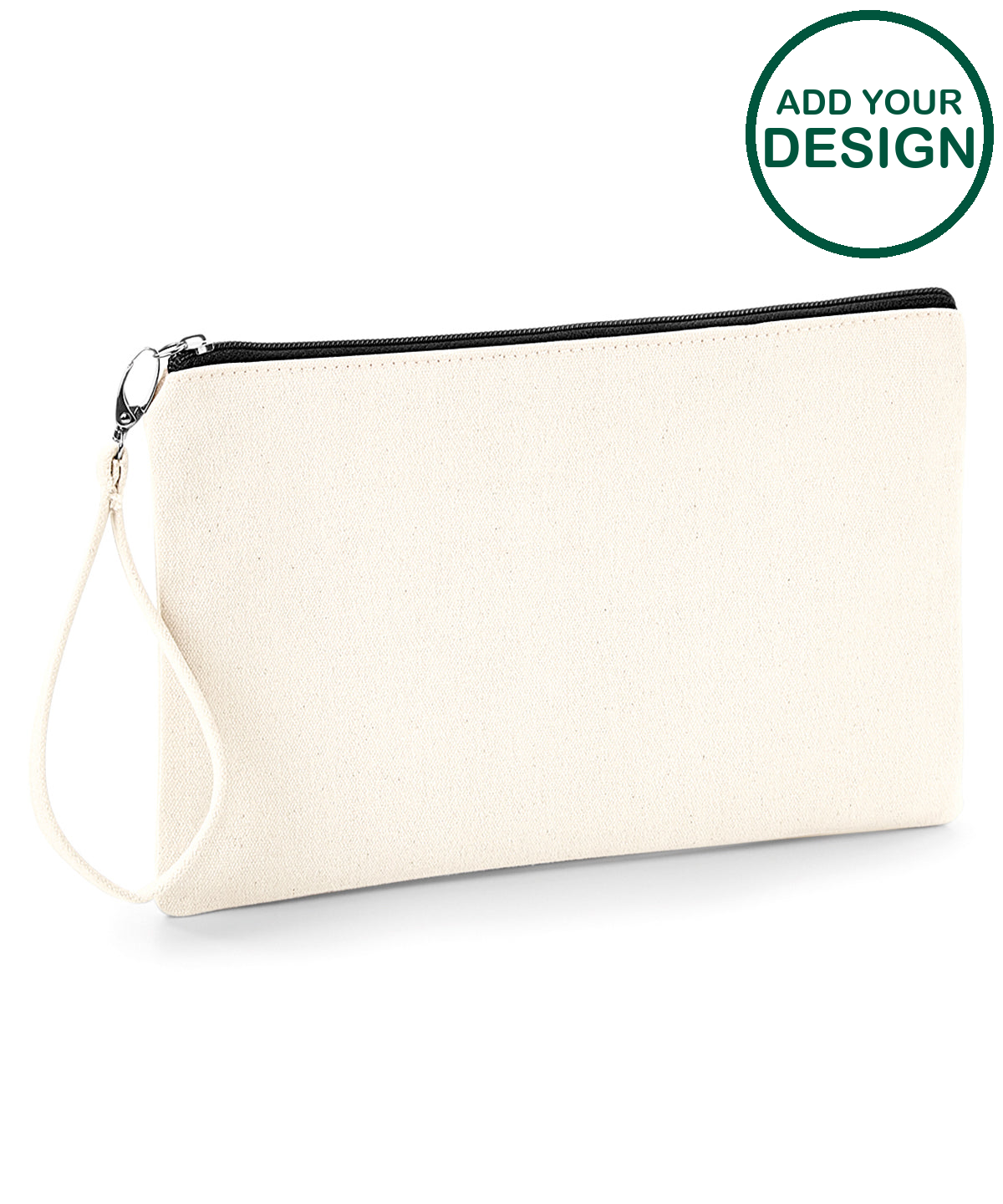 Canvas wristlet pouch