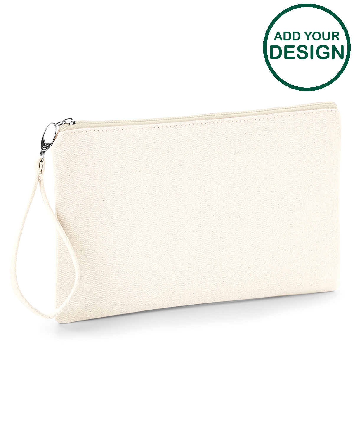 Canvas wristlet pouch
