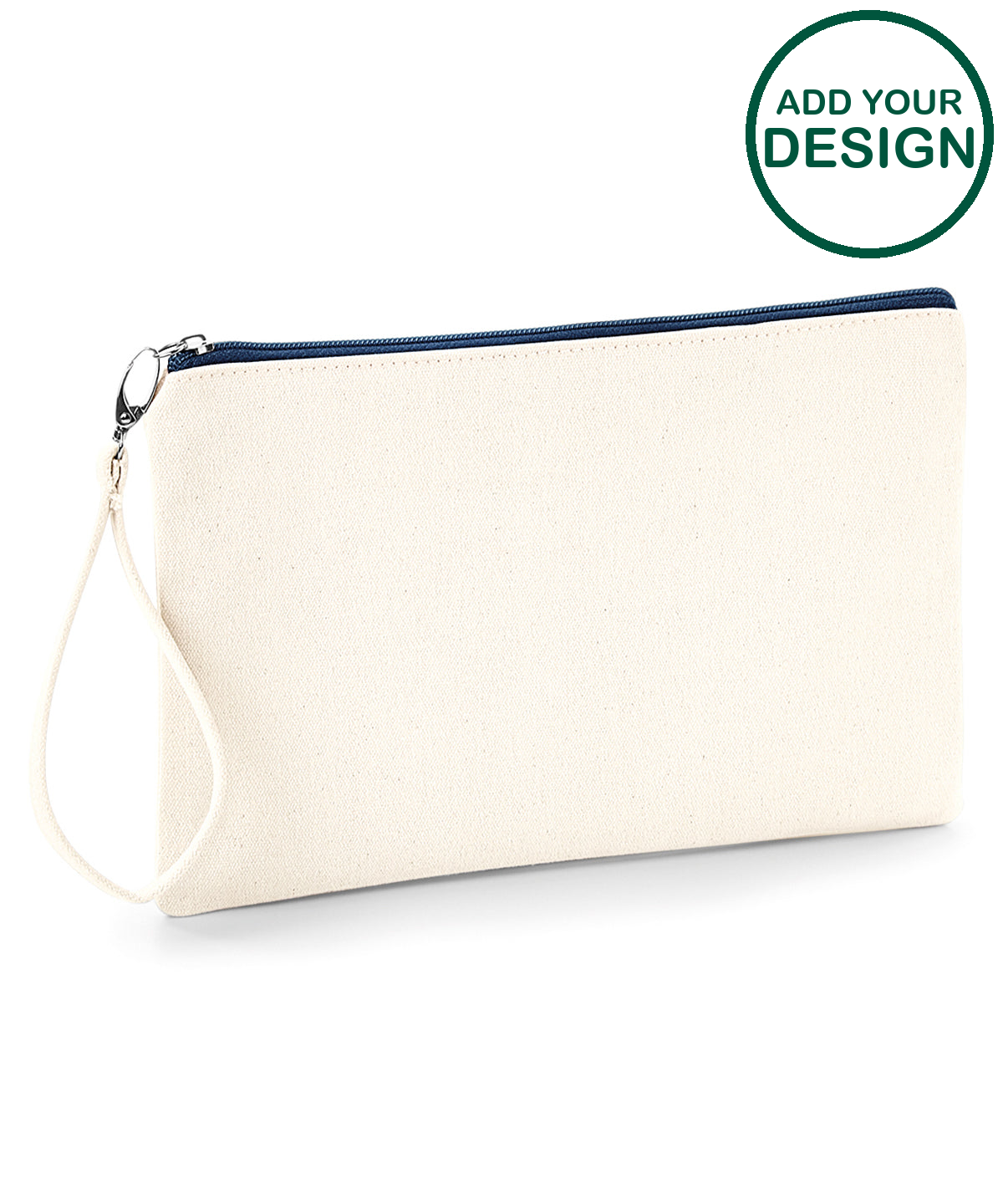 Canvas wristlet pouch