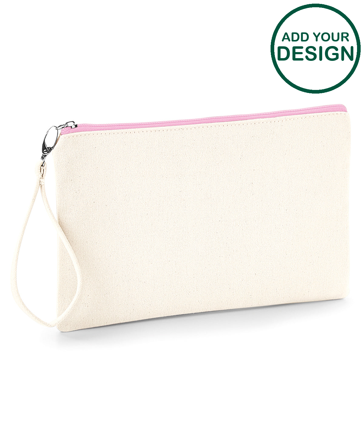Canvas wristlet pouch