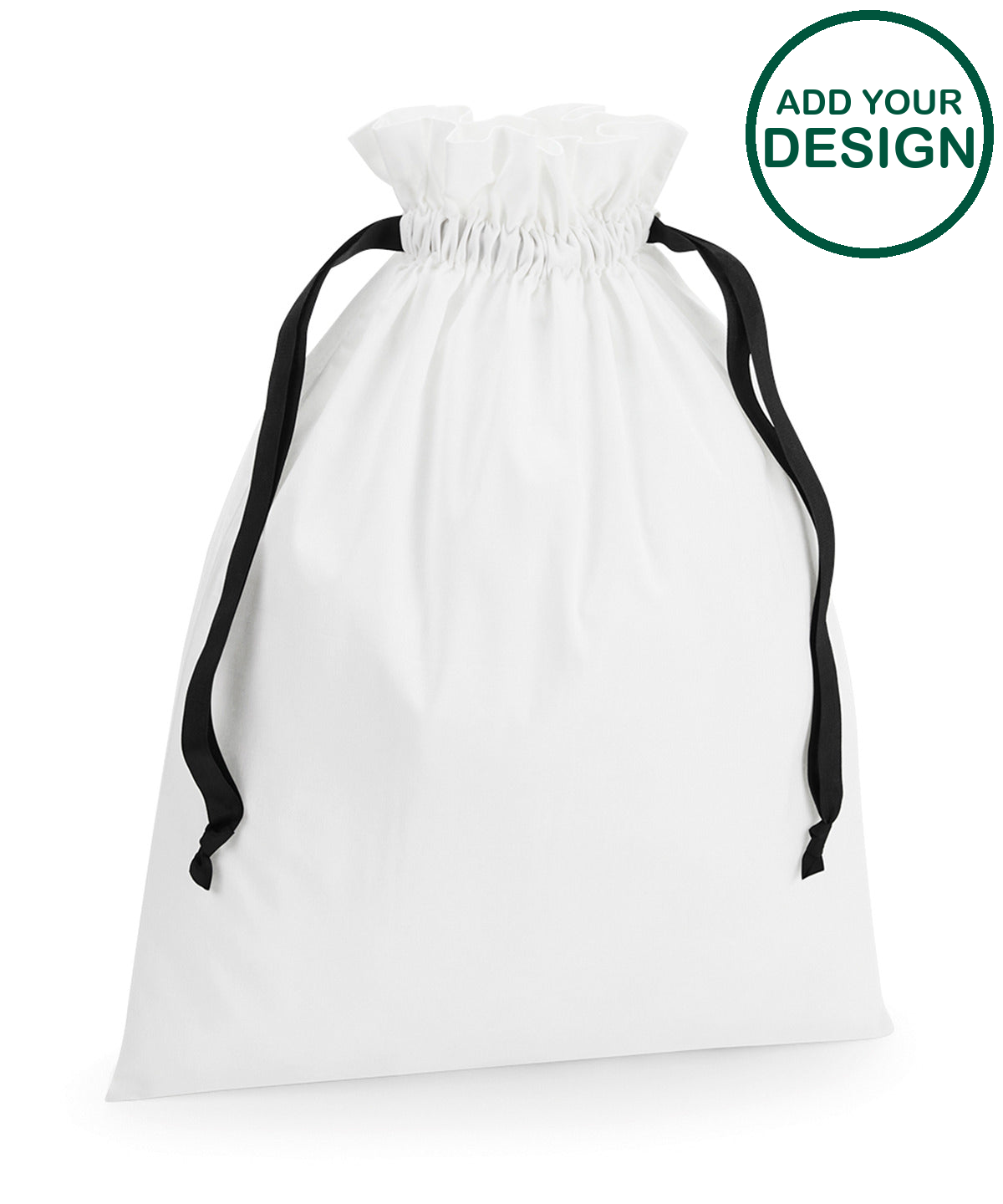Cotton gift bag with ribbon drawstring