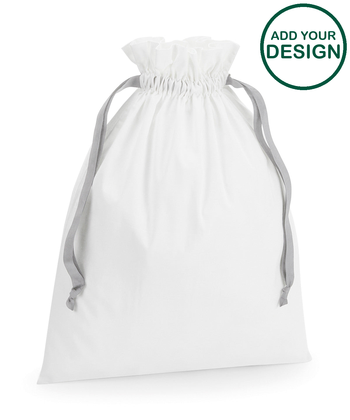 Cotton gift bag with ribbon drawstring