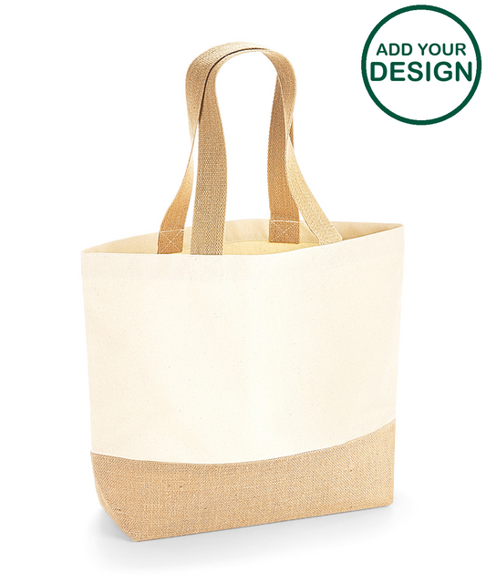 Jute base canvas tote