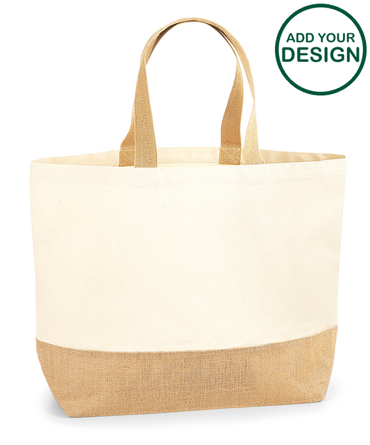 Jute base canvas tote XL