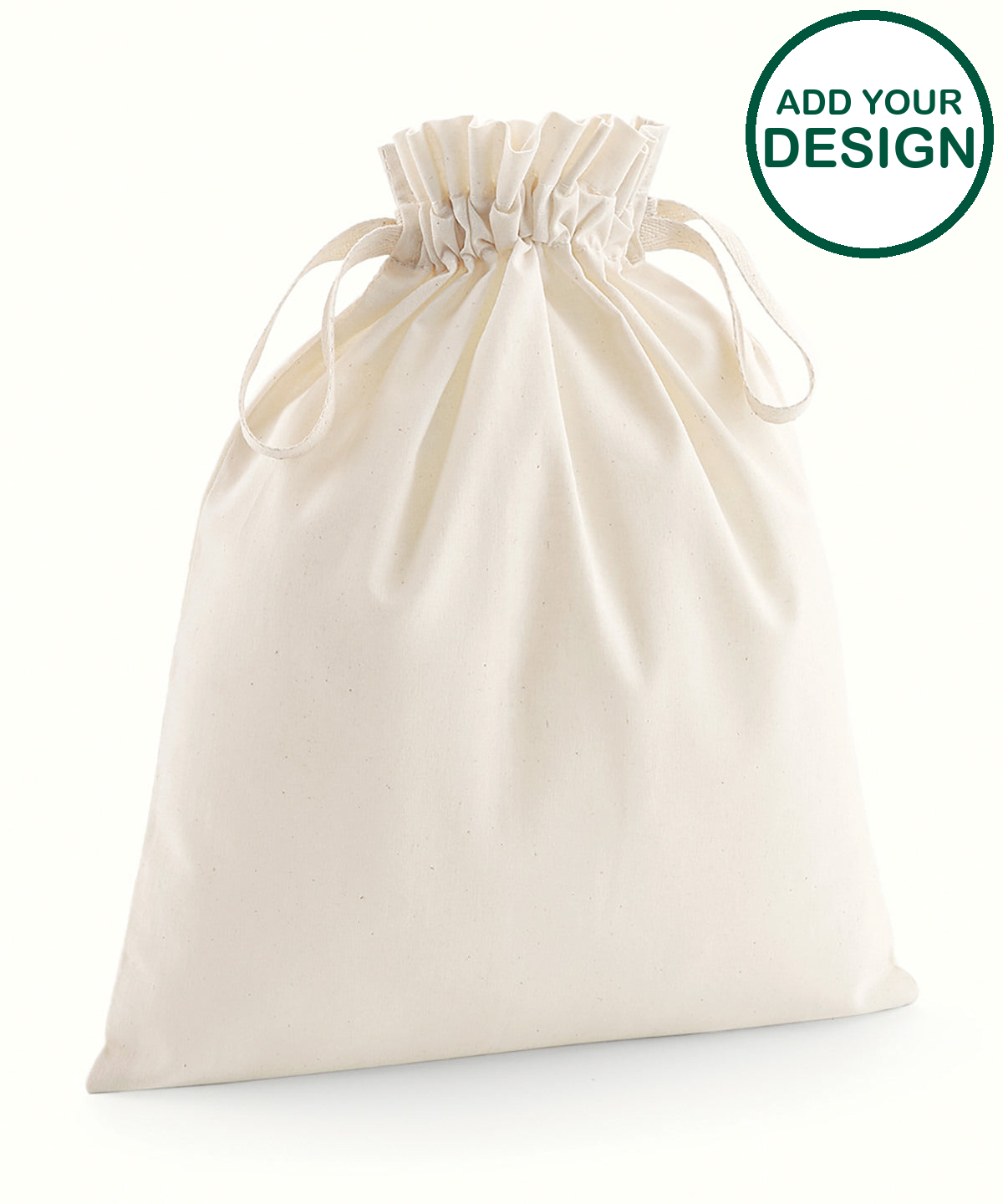 Organic cotton drawcord bag