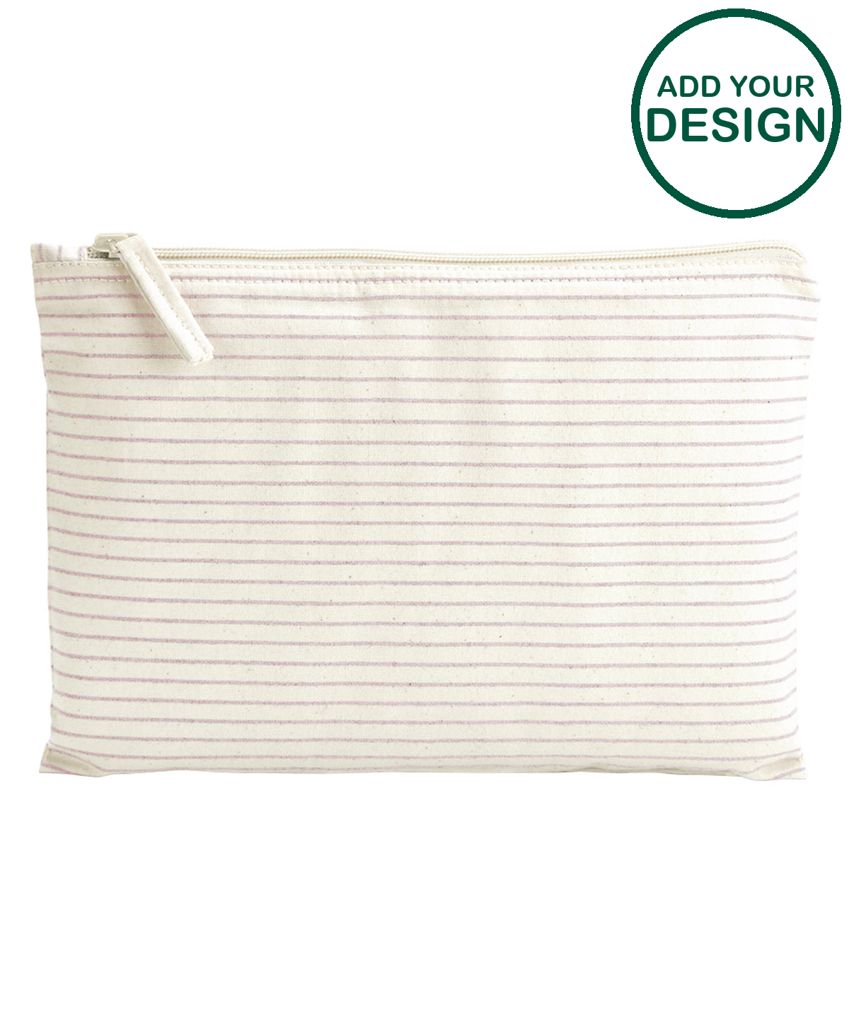 Striped organic accessory pouch