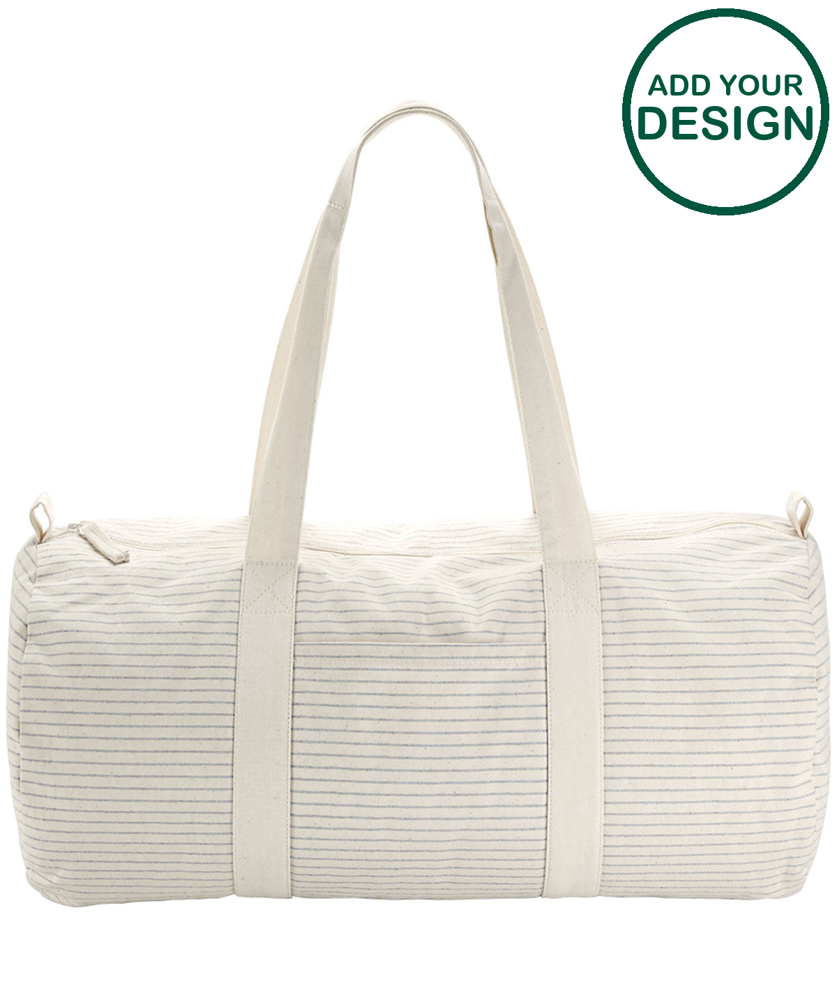 Striped organic cotton barrel bag