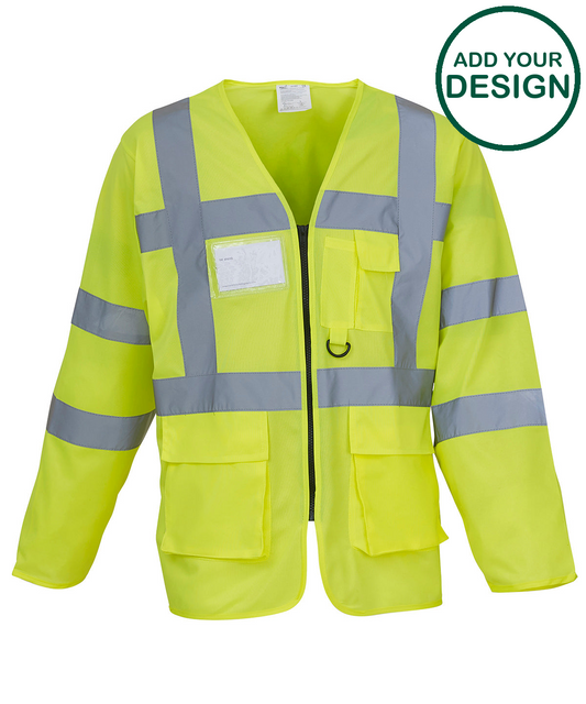 Hi-vis executive long sleeve waistcoat (HVJ800)