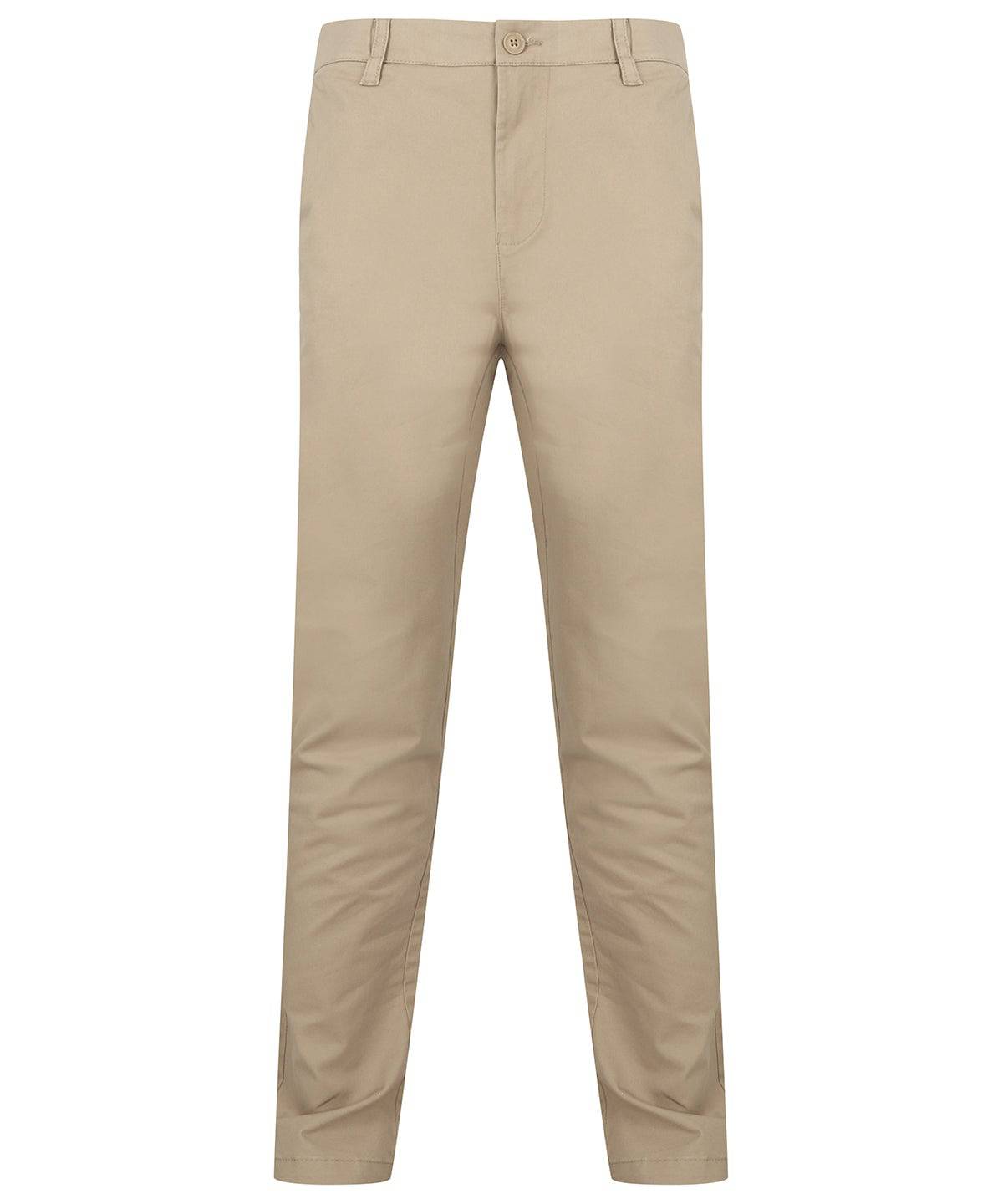 Stretch chinos with flex waistband