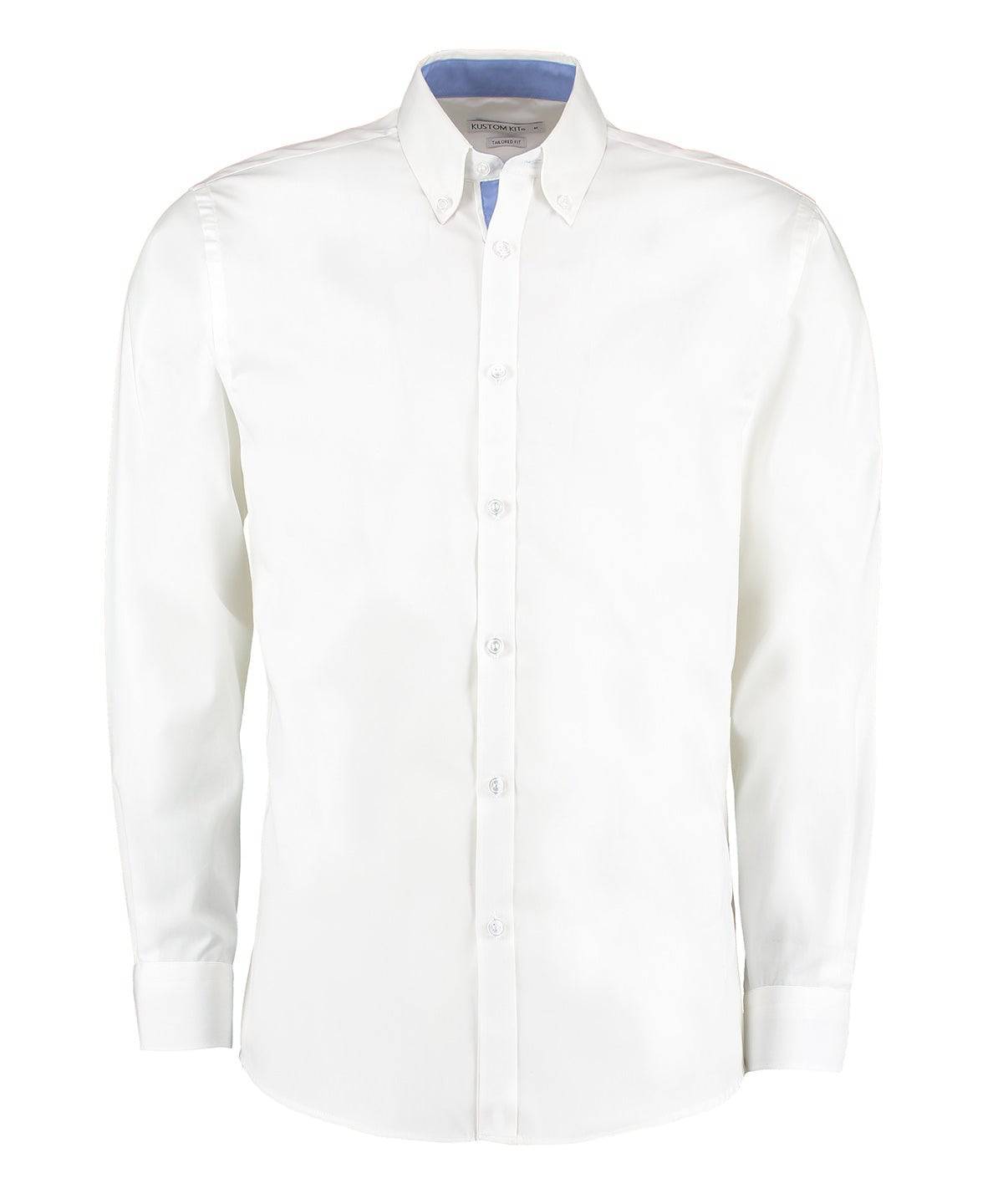 Contrast premium Oxford shirt (button-down collar) long-sleeved (tailored fit)