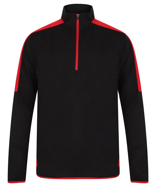 ¼ zip mid-layer with contrast panelling