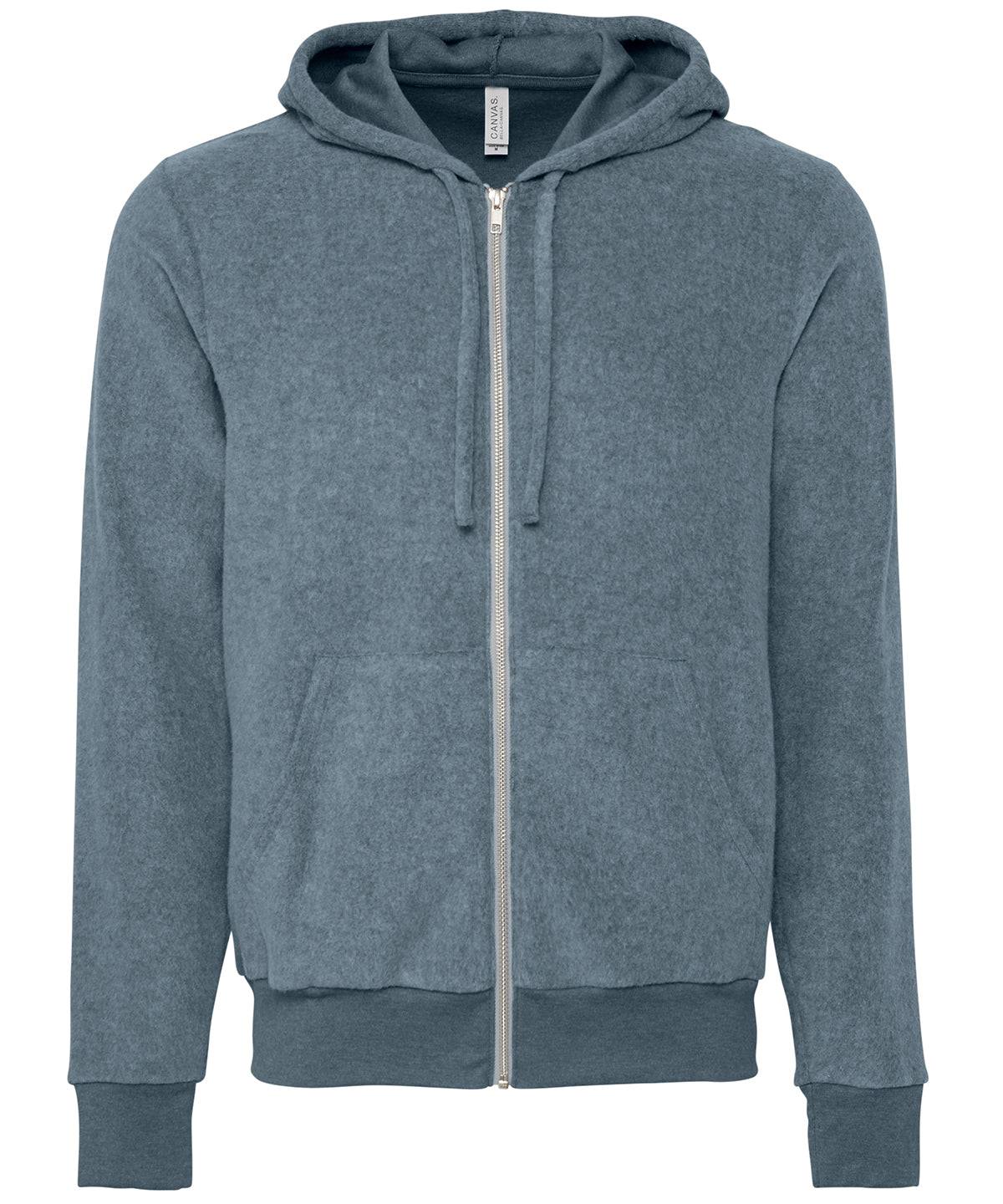 Unisex sueded fleece full-zip hoodie