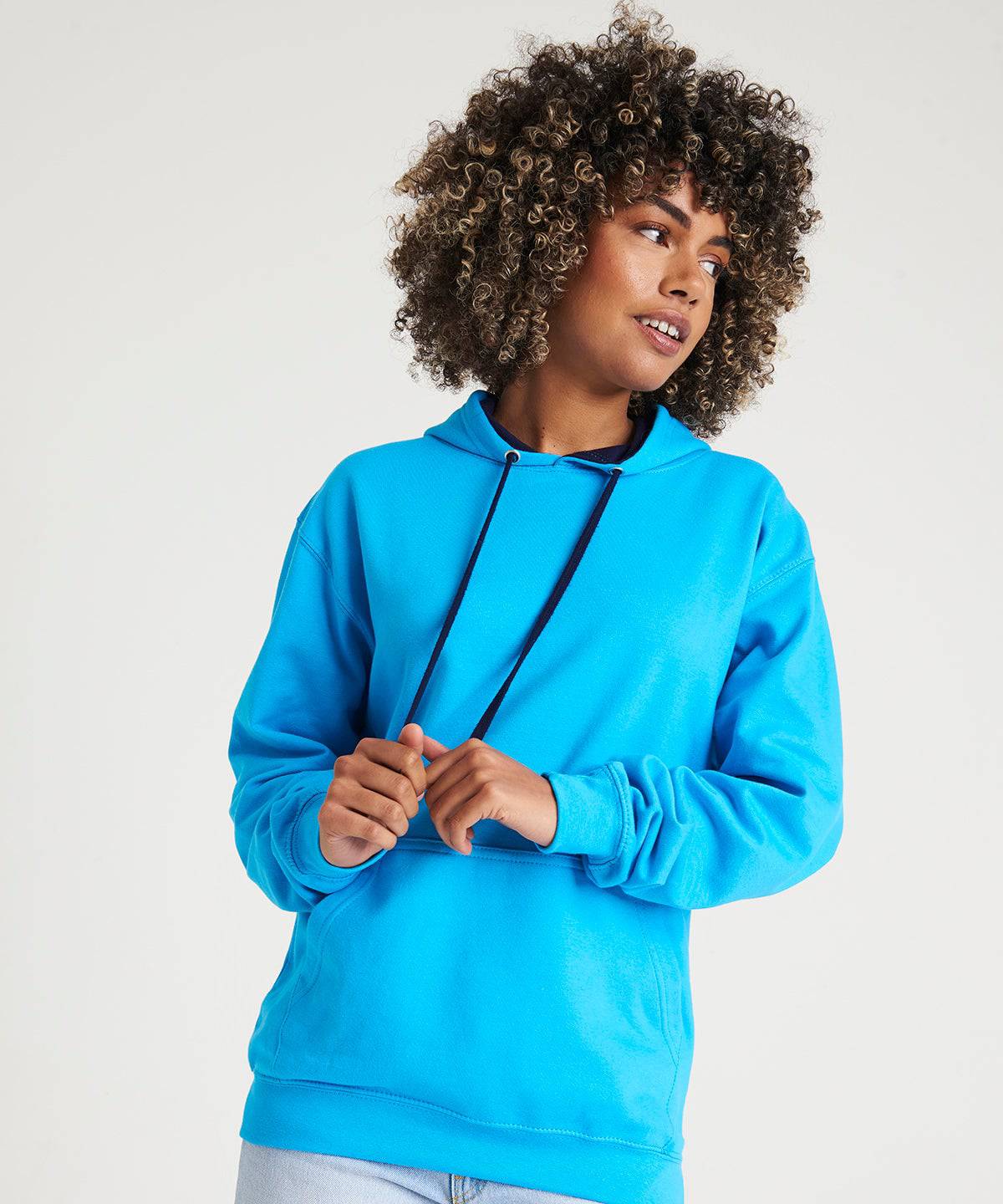 Awdis Just Hoods Women's Pullover Hoodie - Sun Yellow, Cozy Cotton College Style