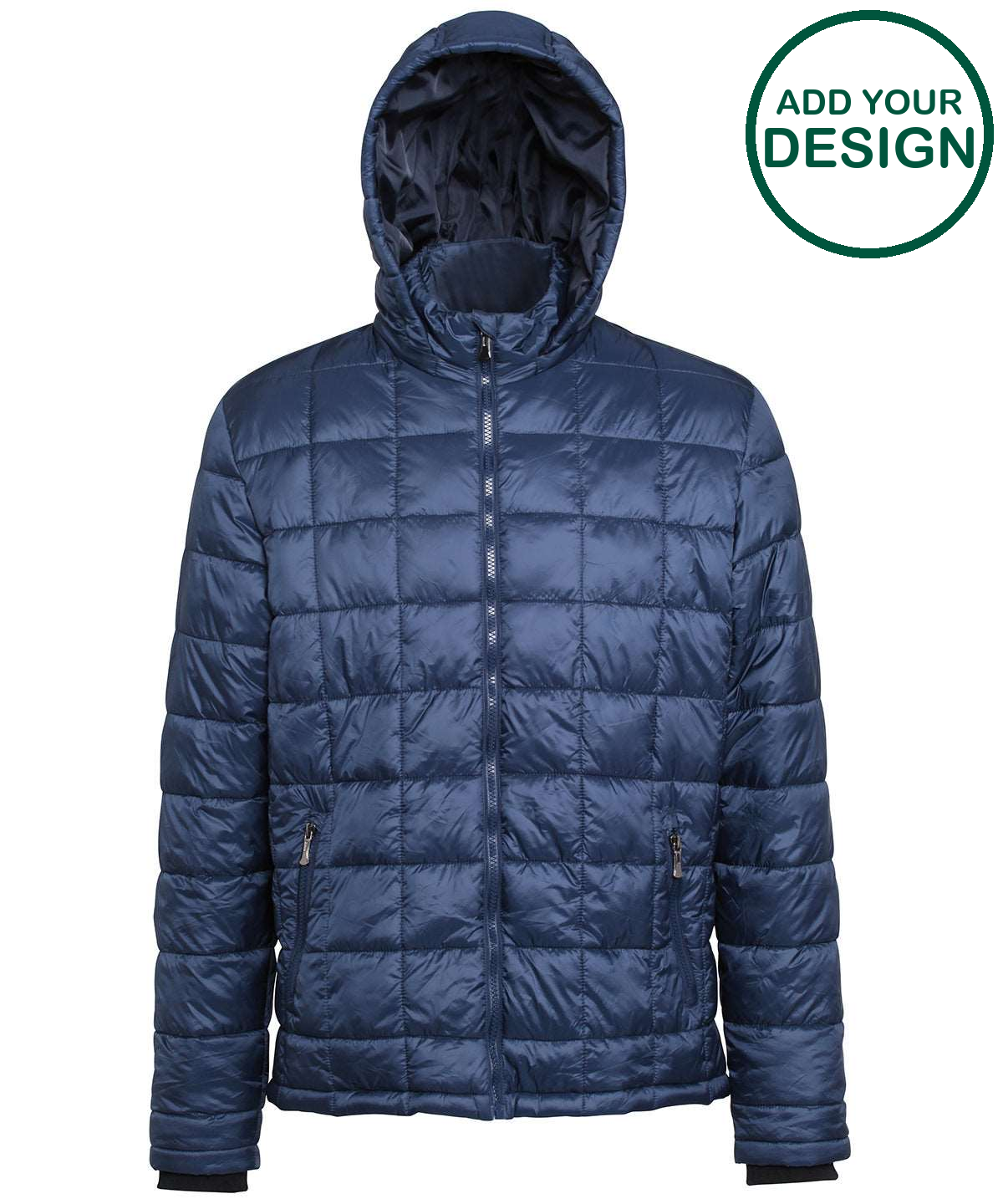 Box quilt hooded jacket