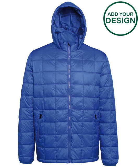 Box quilt hooded jacket