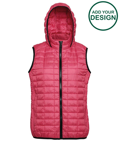 Women's honeycomb hooded gilet