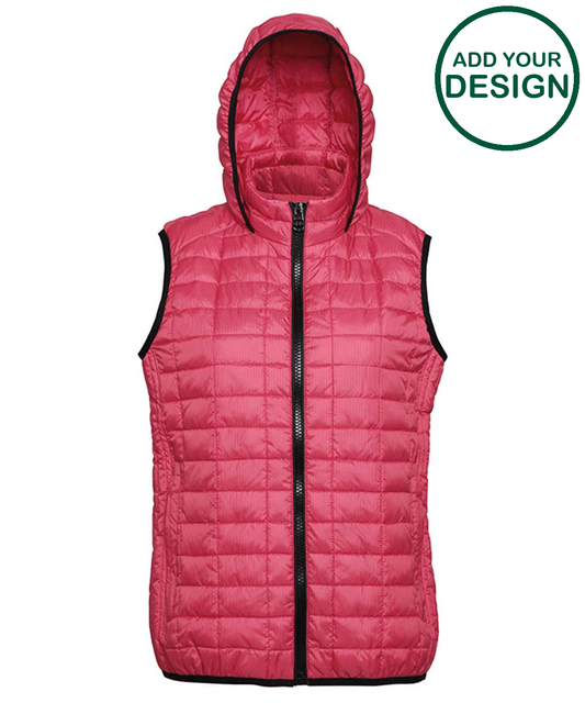 Women's honeycomb hooded gilet