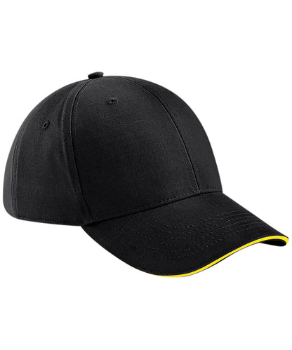 Beechfield - Athleisure 6-panel cap - Black/Yellow - Add Your Design/Logo