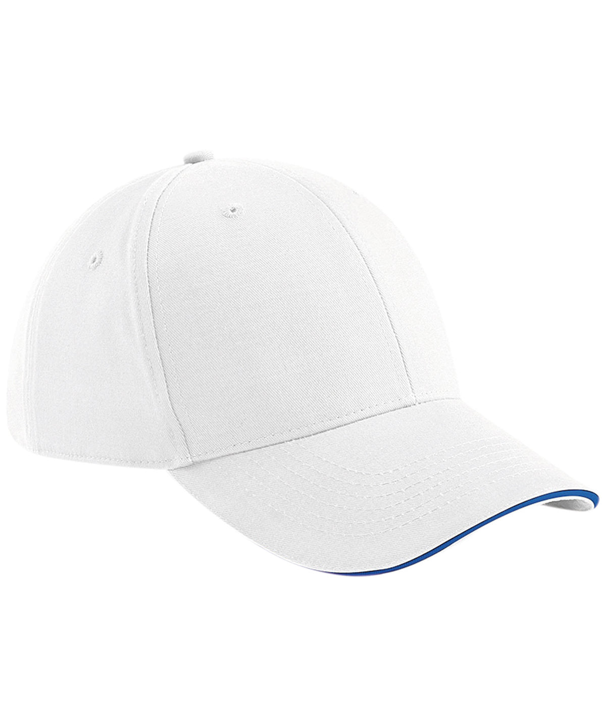 Beechfield - Casquette Athleisure 6 panneaux - Blanc/Bright Royal - Ajoutez votre design/logo