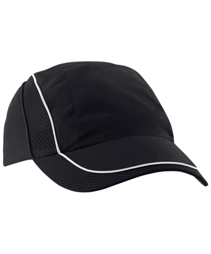 Beechfield – Coolmax® Flow Mesh Cap – Schwarz – Fügen Sie Ihr Design/Logo hinzu