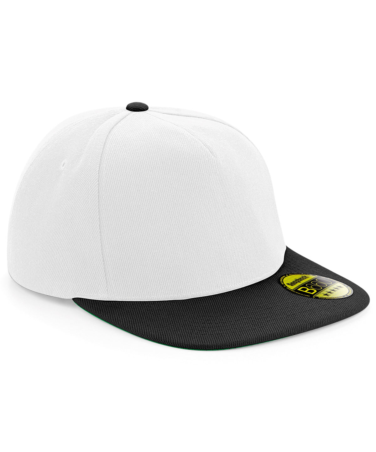 Beechfield - Original flat peak snapback - White/Black - Add Your Design/Logo
