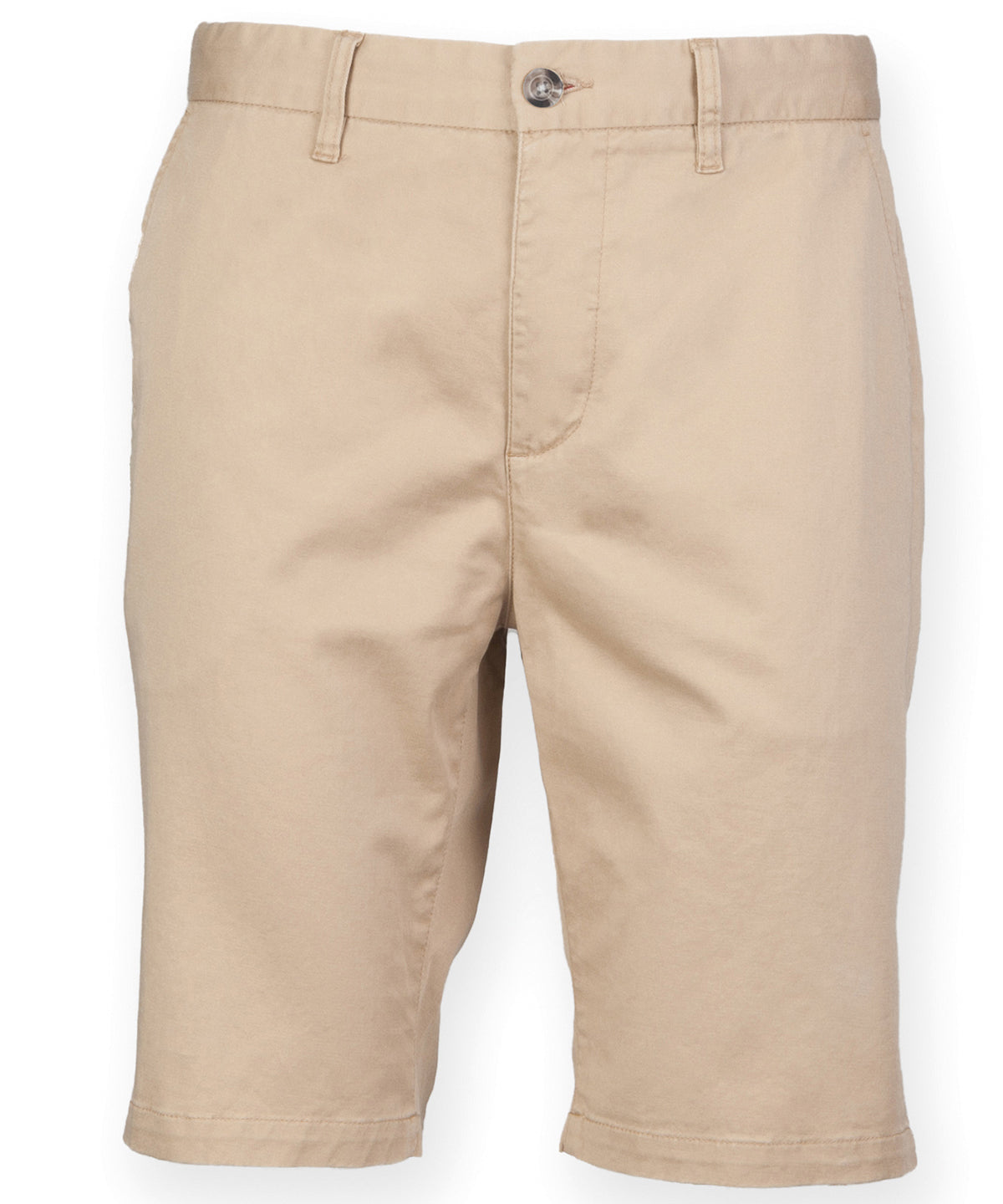 Front Row – Stretch-Chino-Shorts – Stein – Fügen Sie Ihr Design/Logo hinzu