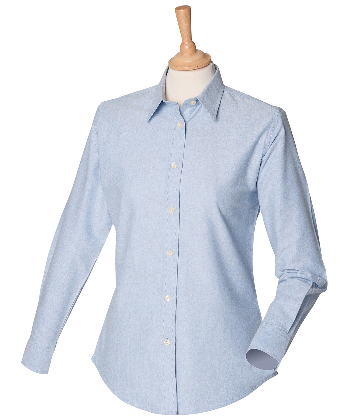 Henbury – Klassisches Oxford-Hemd mit langen Ärmeln für Damen – Blau – Fügen Sie Ihr Design/Logo hinzu