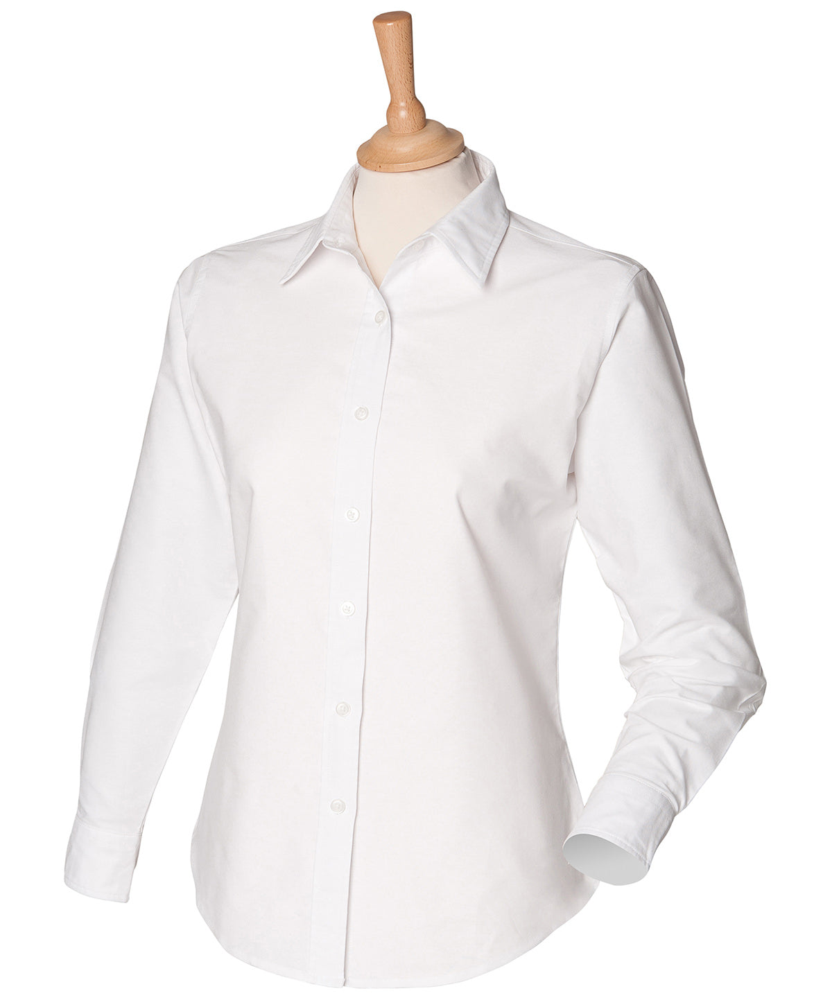 Henbury - Women's classic long sleeve Oxford shirt - White - Add Your Design/Logo