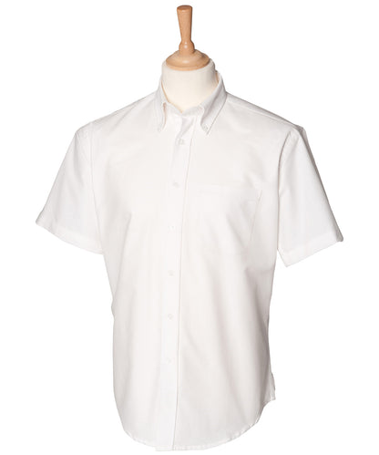 Henbury - Chemise Oxford classique à manches courtes - Blanc - Ajoutez votre design/logo