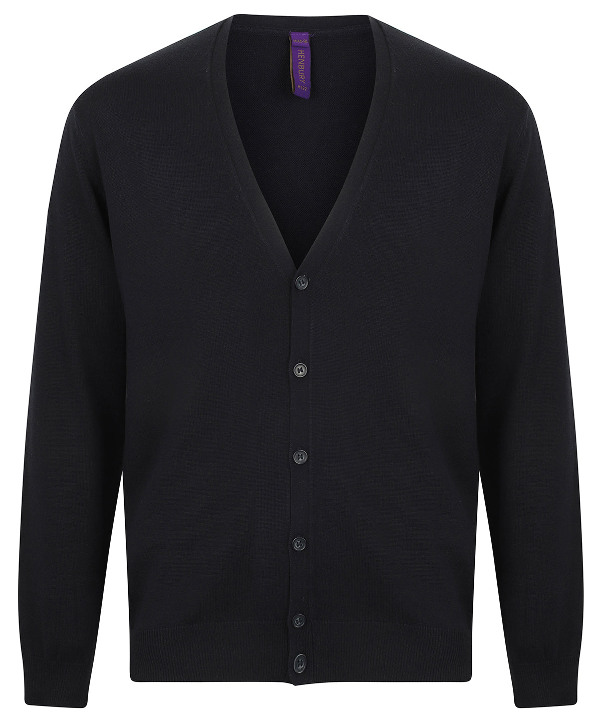 Henbury - V-button cardigan - Navy - Add Your Design/Logo