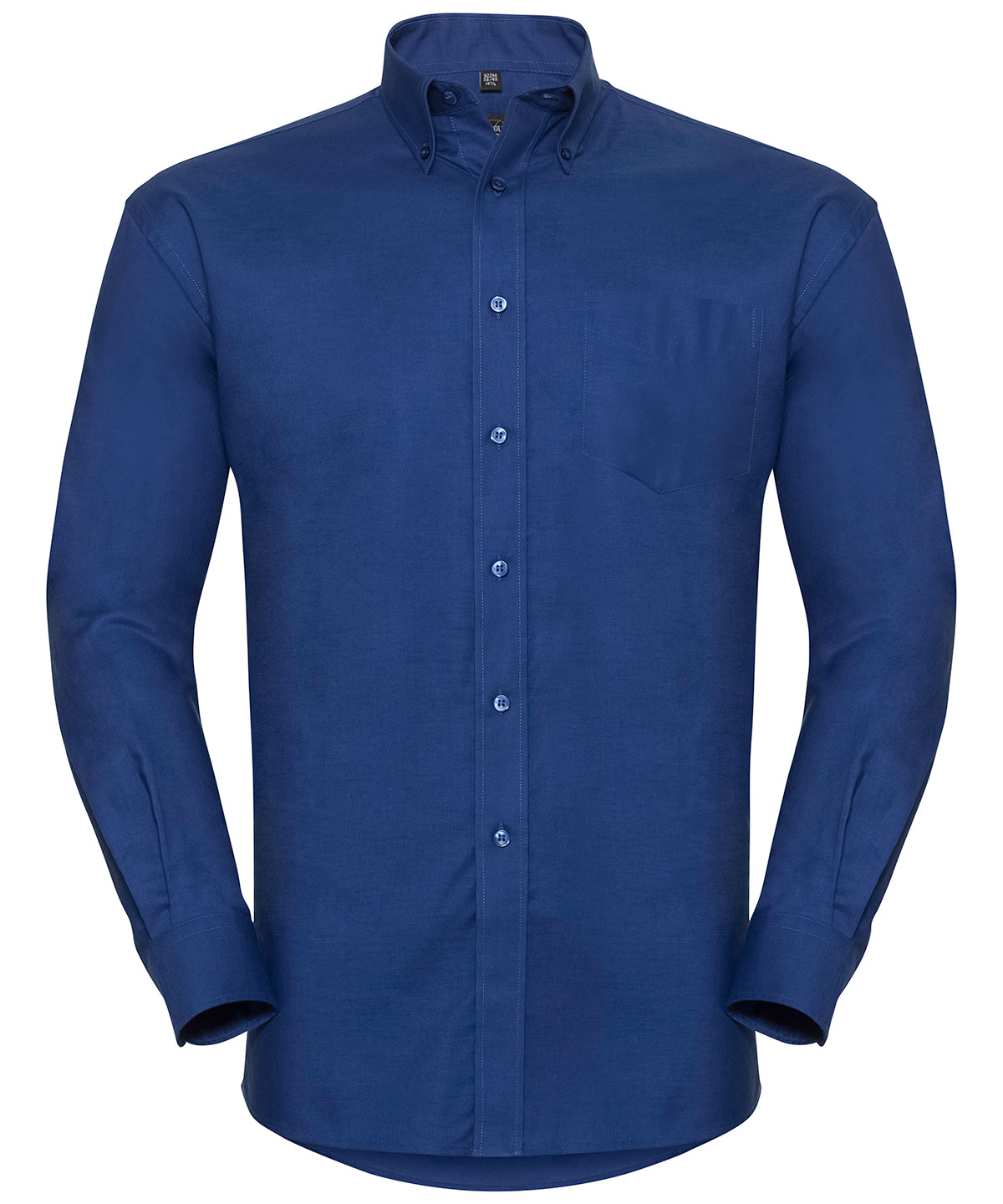 Russell Collection - Long sleeve easycare Oxford shirt - Bright Royal - Add Your Design/Logo