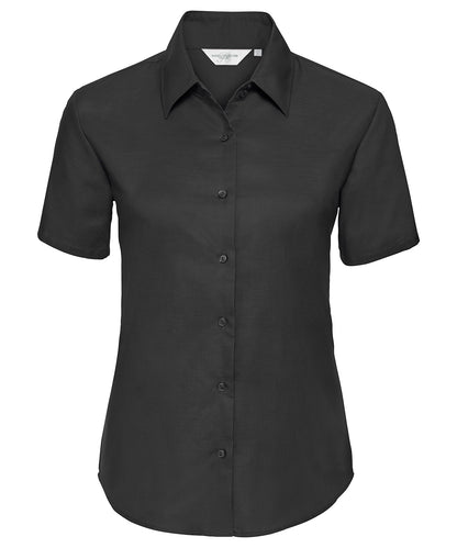 Collection Russell - Chemise Oxford à manches courtes pour femme - Noir - Ajoutez votre design/logo
