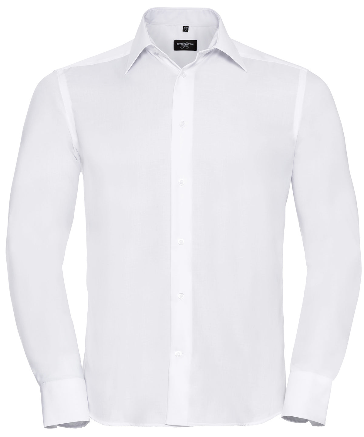 Russell Collection - Long sleeve tailored ultimate non-iron shirt - White - Add Your Design/Logo