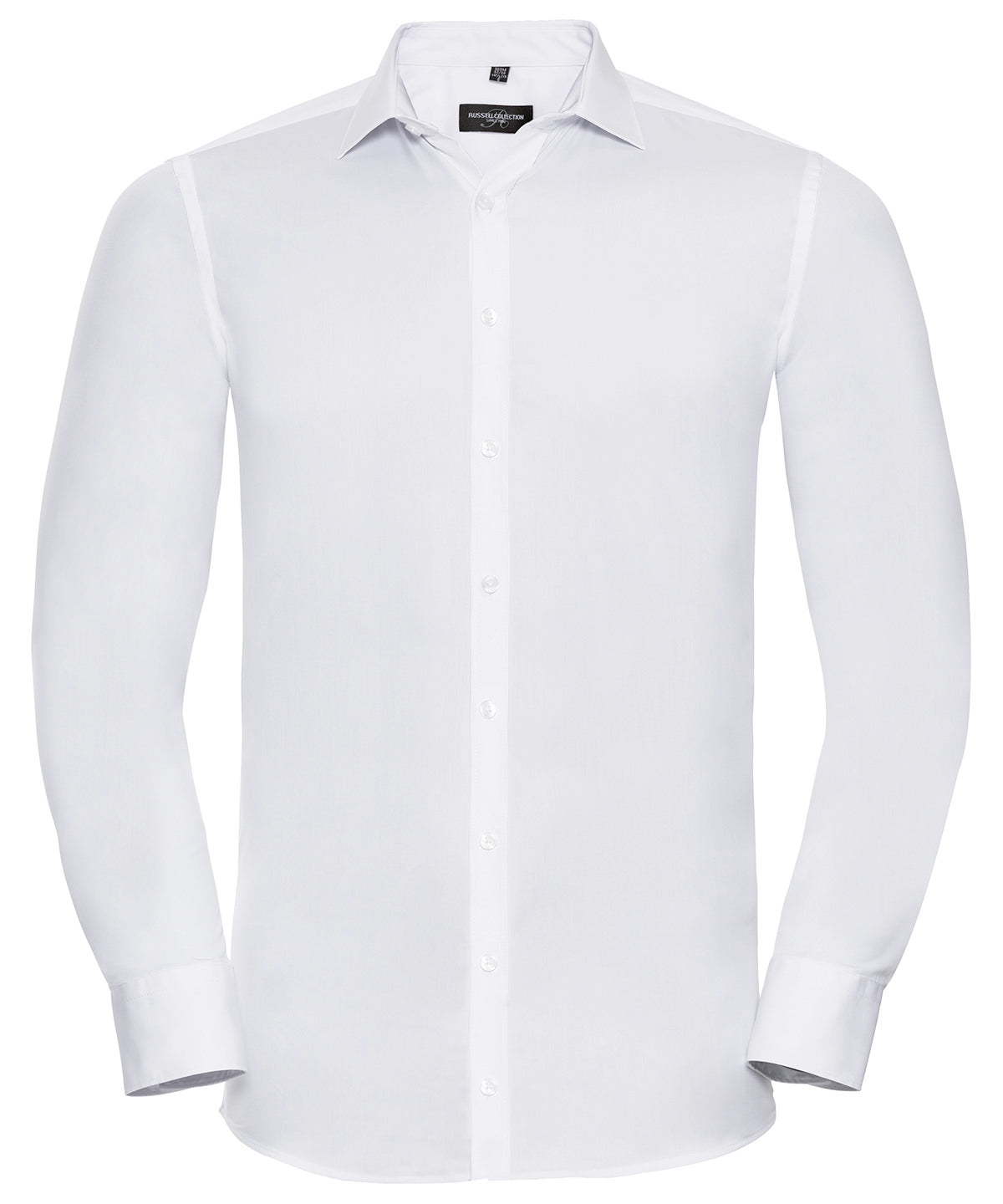 Collection Russell - Chemise extensible à manches longues - Blanc - Ajoutez votre design/logo