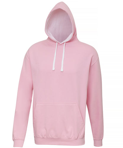 AWDis Just Hoods - Sweat à capuche universitaire - Rose bébé/Blanc arctique - Ajoutez votre design/logo