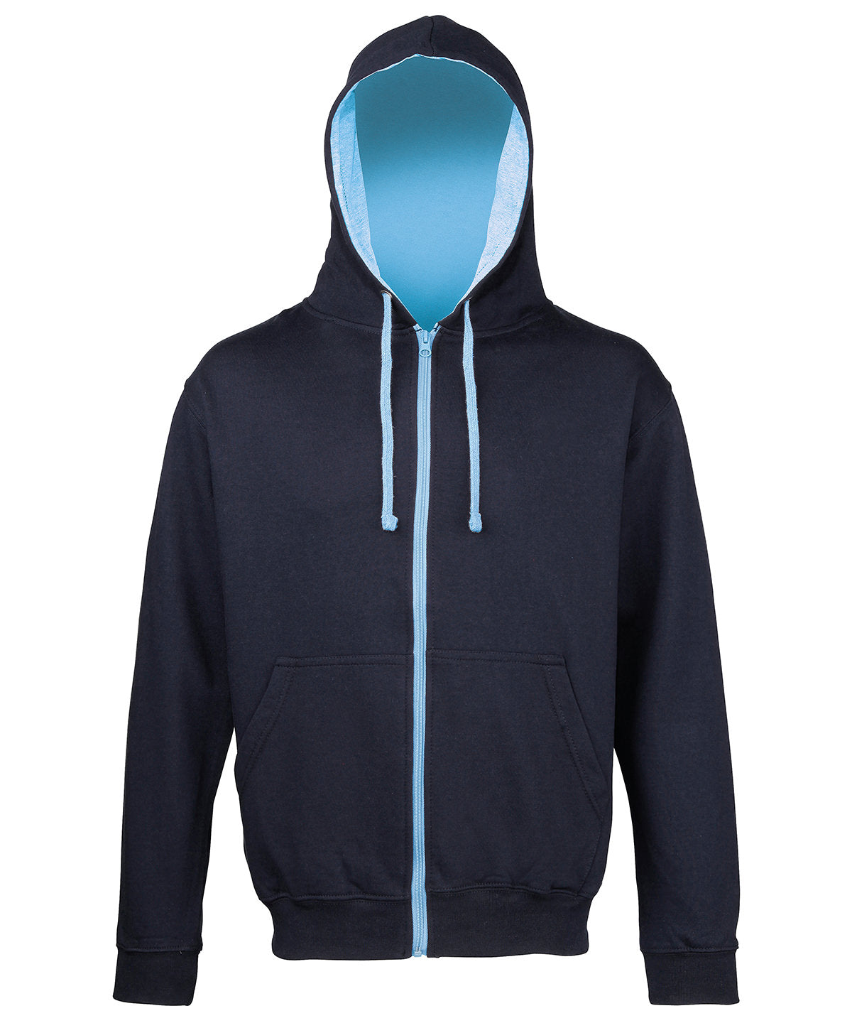 AWDis Just Hoods - Varsity zoodie - Nouveau bleu marine/bleu ciel - Ajoutez votre design/logo