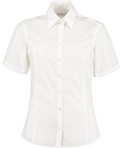 Kustom Kit - Businessbluse kurzarm (tailored fit) - Weiß - Fügen Sie Ihr Design/Logo hinzu