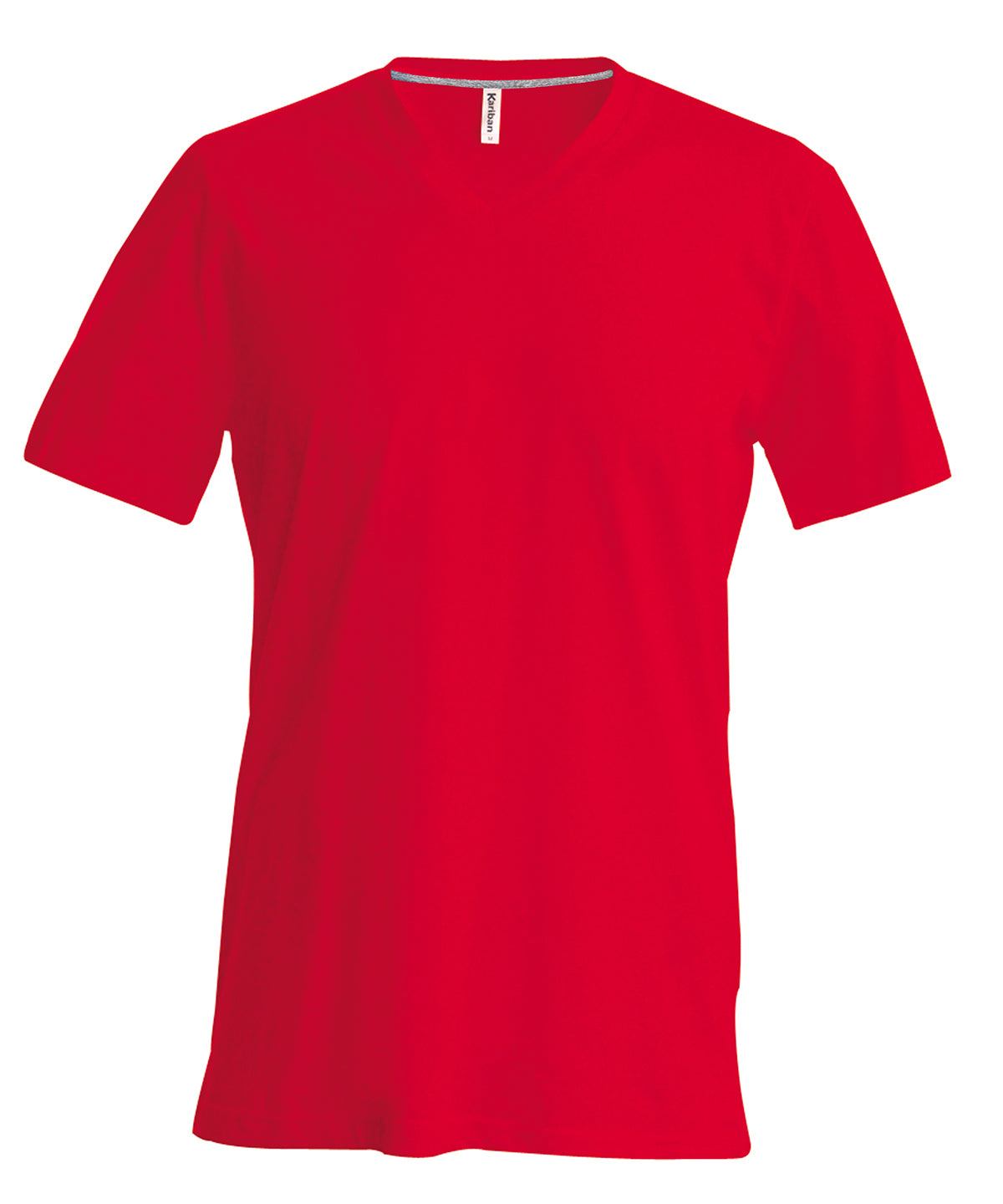 Kariban - T-shirt homme à manches courtes et col V - Rouge - Ajoutez votre design/logo