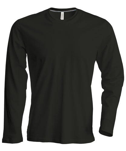 Kariban - Herren Langarm-T-Shirt mit Rundhalsausschnitt - Schwarz - Fügen Sie Ihr Design/Logo hinzu