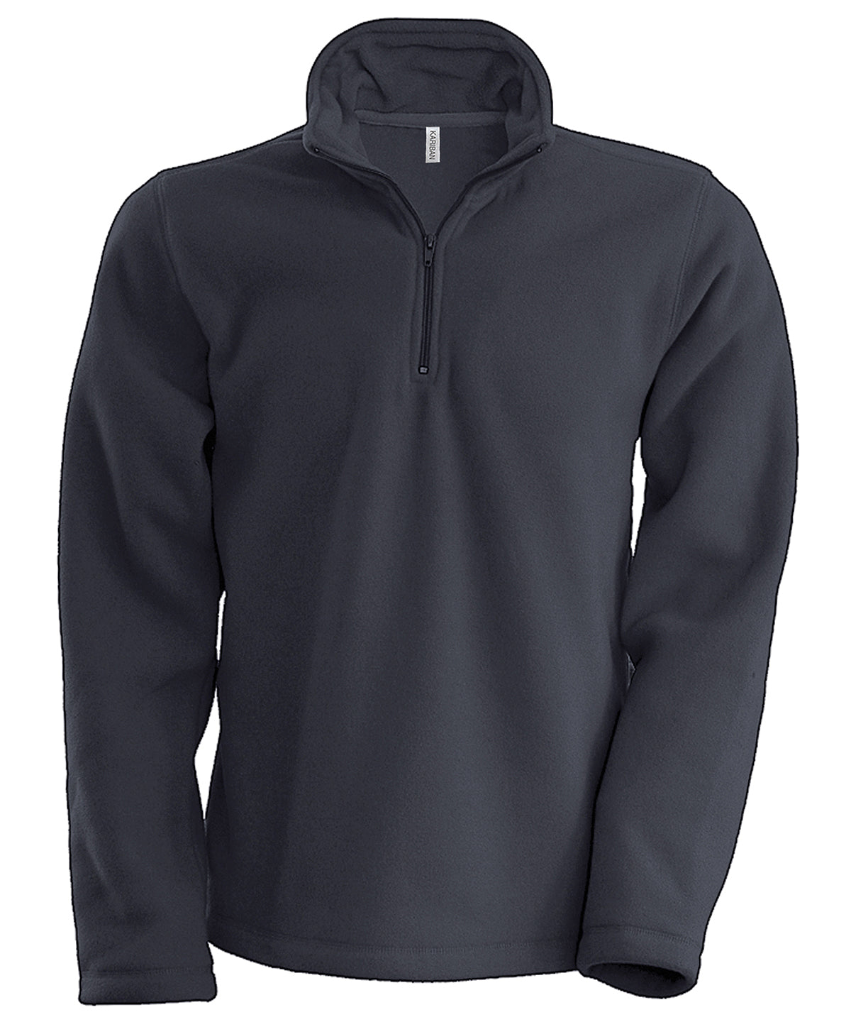 Kariban – Enzo Mikrofleecejacke mit Reißverschluss am Hals – Convoy Grey – Fügen Sie Ihr Design/Logo hinzu
