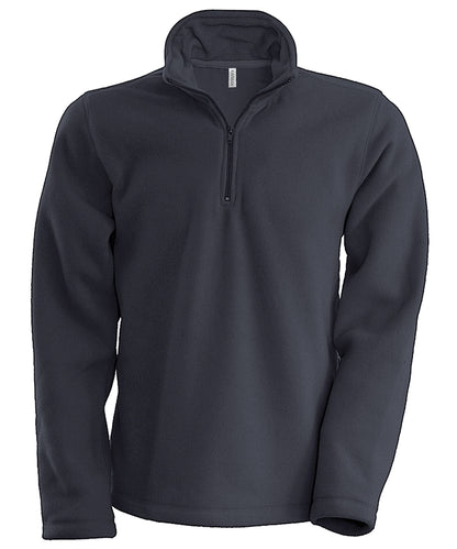 Kariban – Enzo Mikrofleecejacke mit Reißverschluss am Hals – Convoy Grey – Fügen Sie Ihr Design/Logo hinzu