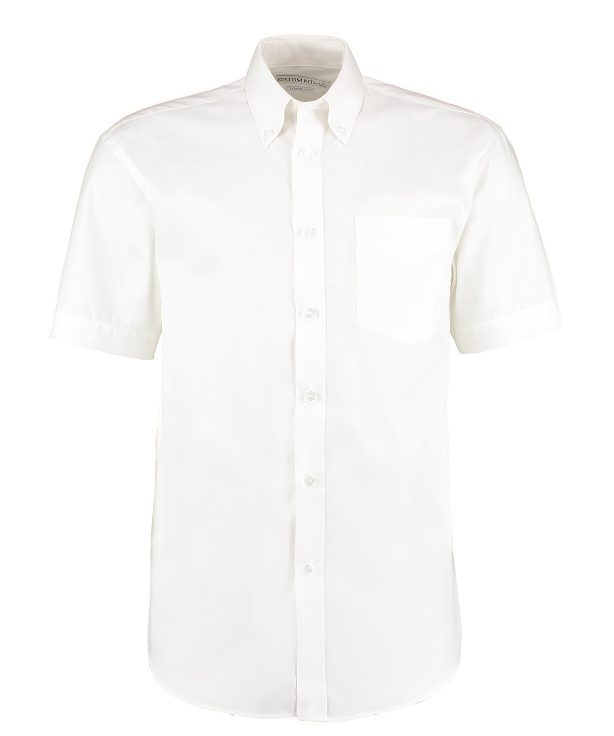 Kit Kustom - Chemise Oxford Corporate à manches courtes (coupe classique) - Blanc - Ajoutez votre design/logo