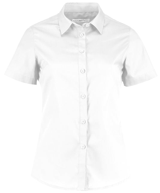 Kustom Kit - Women's poplin shirt short sleeve - White - Add Your Design/Logo