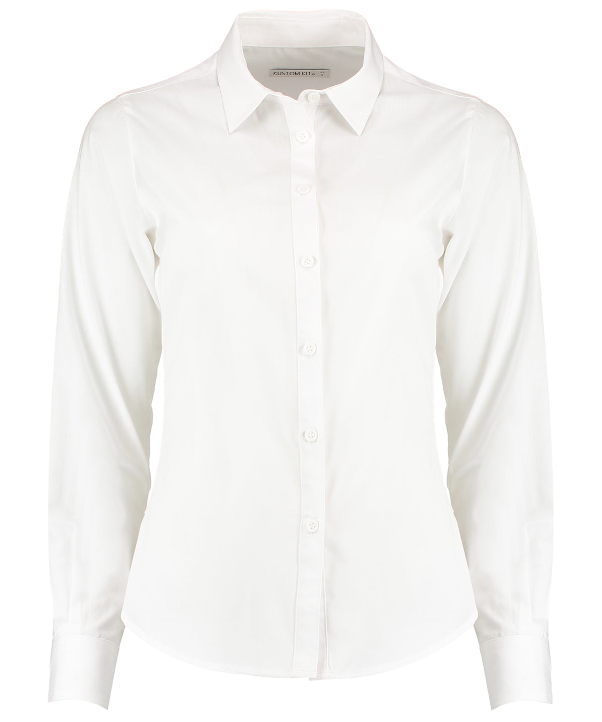 Kustom Kit - Chemise popeline manches longues femme - Blanc - Ajoutez votre design/logo