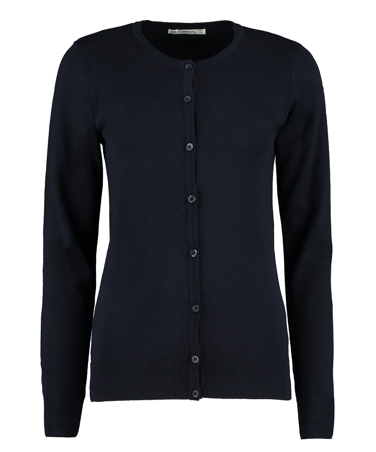 Kustom Kit - Cardigan ras du cou Arundel à manches longues pour femme (coupe classique) - Bleu marine - Ajoutez votre design/logo