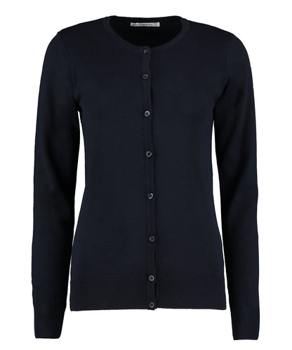 Kustom Kit - Cardigan ras du cou Arundel à manches longues pour femme (coupe classique) - Bleu marine - Ajoutez votre design/logo
